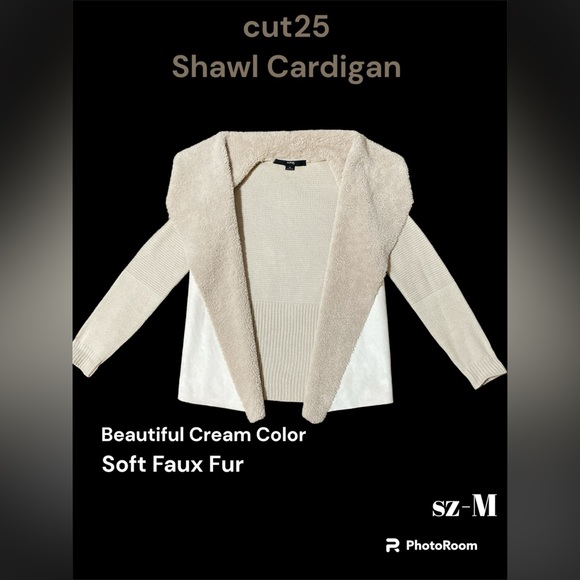 cut25 by Yigal Azrouel Shawl Cardigan.        Faux Fur - Picture 1 of 10